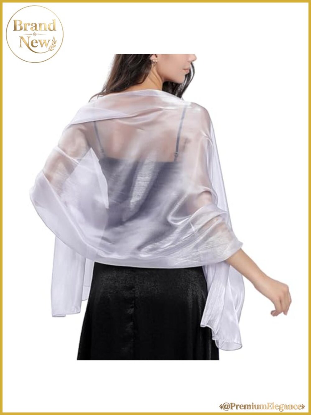 Sheer Organza Shawl Wrap for Evening Dresses Wedding Formal Party